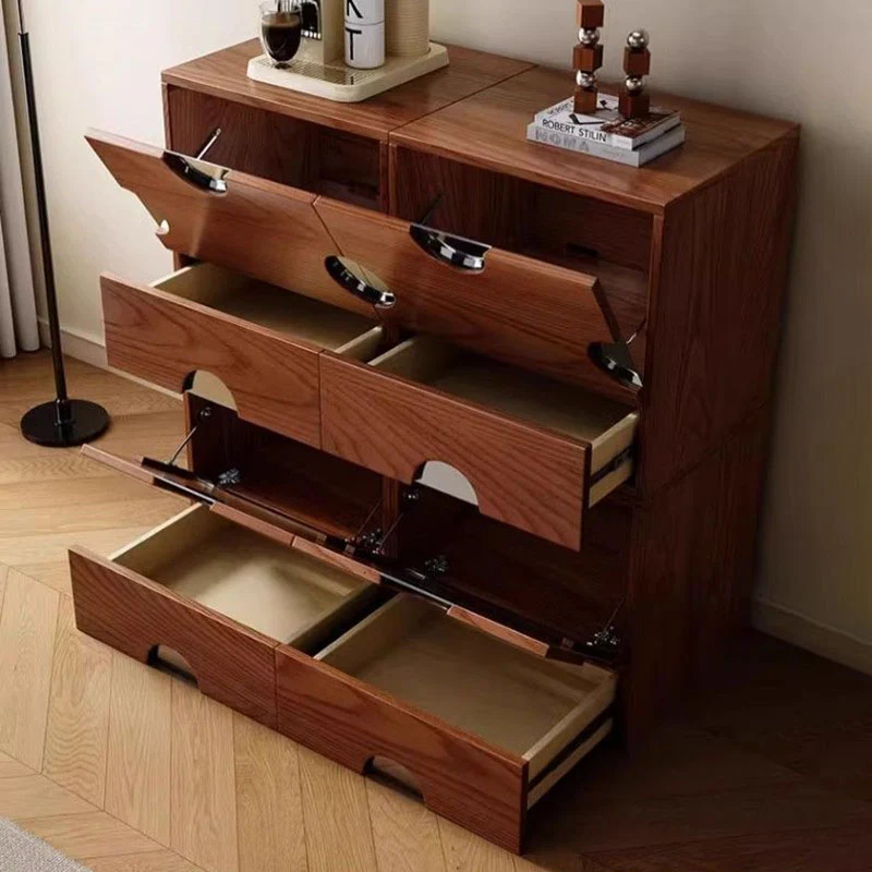 Traditional Vintage Square Hardware MDF Plywood Stainless Steel Storage Cabinet 2-Drawer For Bedroom