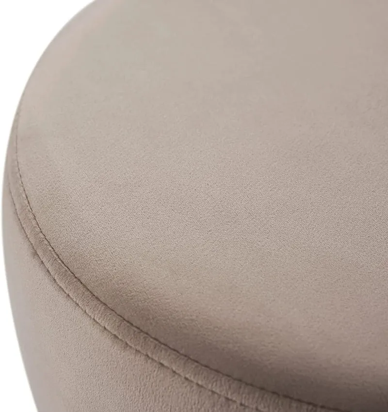 Tabouret en tissu velours crème pieds en métal doré 35x35x45 cm TABO09078