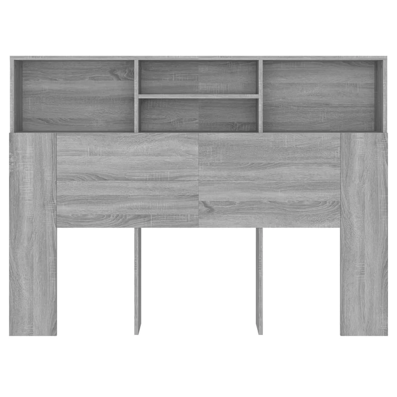 Tête de lit avec rangement accessoire de lit table de chevet étagère 140 x 19 x 103,5 cm MDF gris TDL0200009