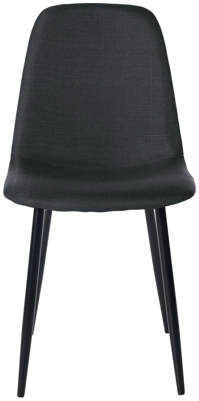 Lot de 4 chaises de salle à manger design simple avec pieds en métal noir assise en tissu noir 10_0001837
