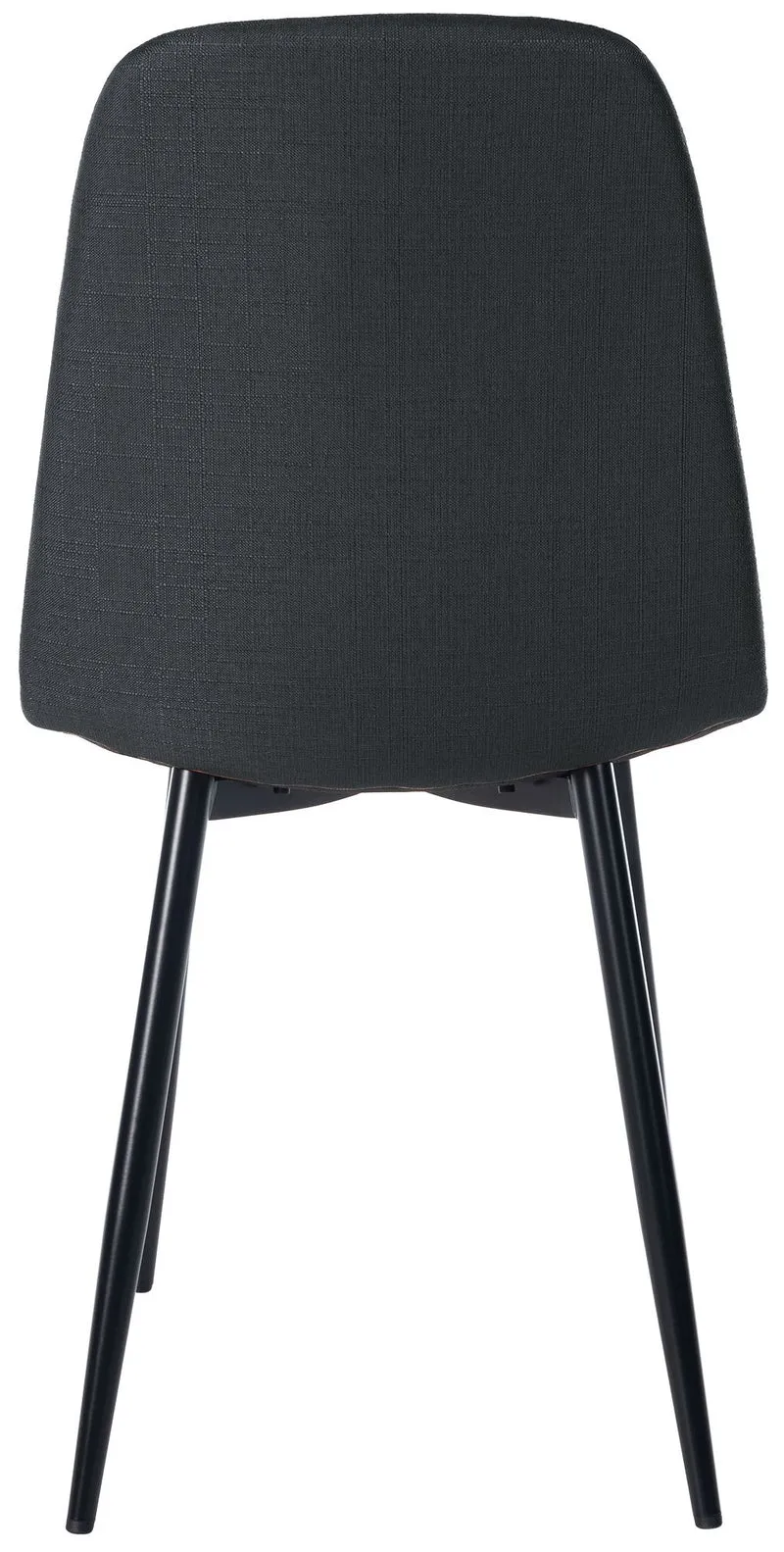 Lot de 4 chaises de salle à manger design simple avec pieds en métal noir assise en tissu noir 10_0001837