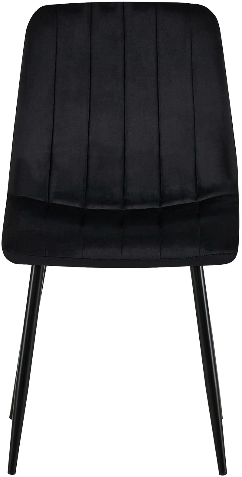 Lot de 4 chaises de salle à manger coutures décoratives vertical en tissu noir et métal noir 10_0001863