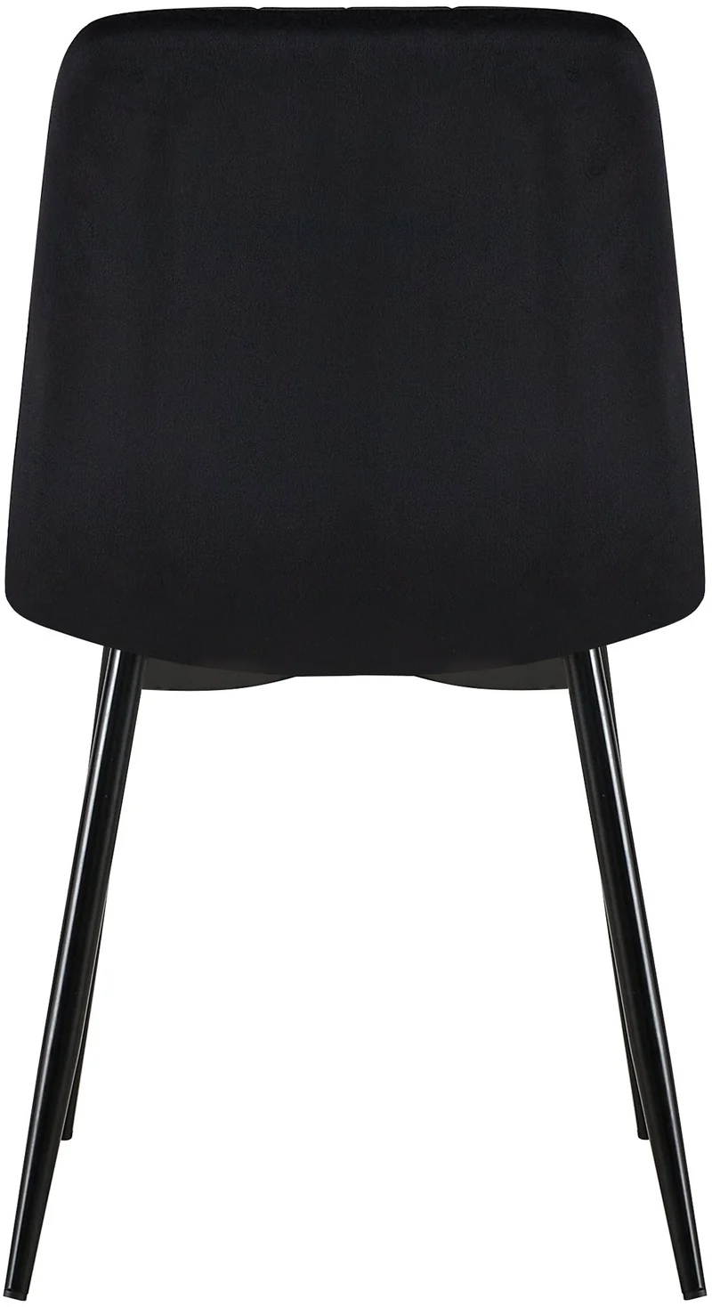 Lot de 4 chaises de salle à manger coutures décoratives vertical en tissu noir et métal noir 10_0001863