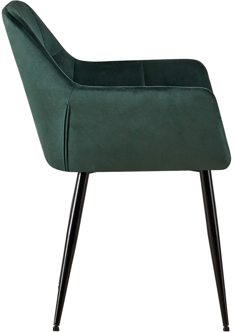 Lot de 2 chaises de salle à manger design retro coutures décoratives en carrées assise en velours vert 10_0001535