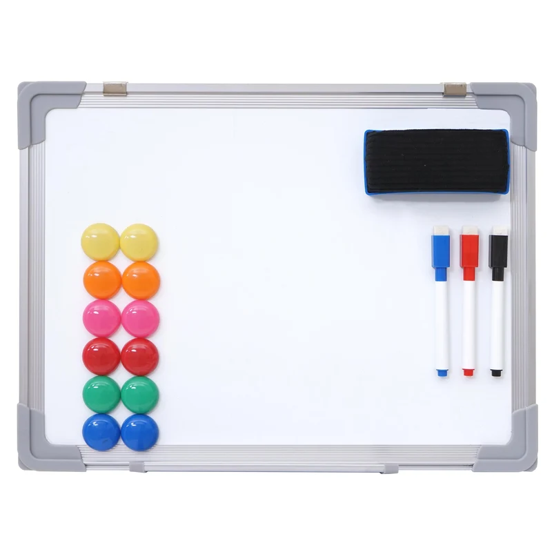 Tableau blanc magnétique mémo panneau d'affichage accessoires inclus 40x30cm 04_0005118