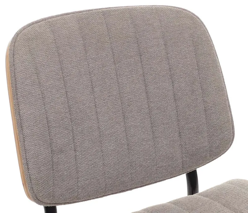Lot de 2 chaises de salle à manger design rétro avec dossier en bois courbé et revêtement tissu gris clair 04_0009465