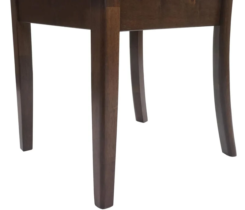 Lot de 6 chaises de salle à manger en bois massif avec assise tissu orange avec dossier haut structure bois foncé 04_0009069