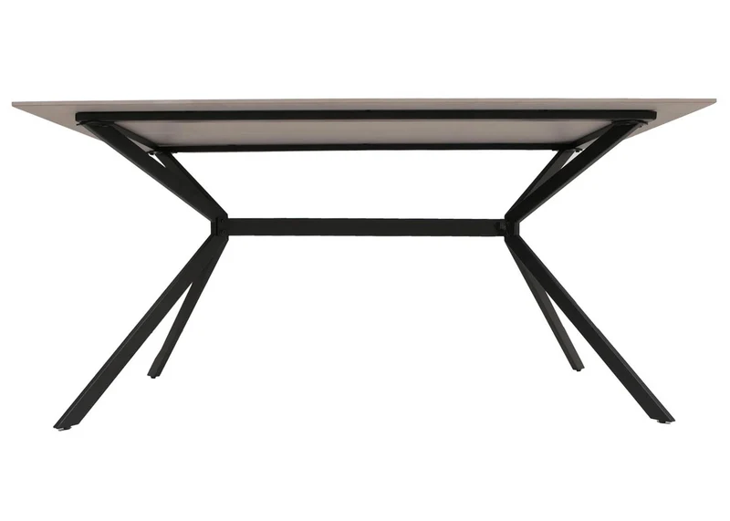 Table de salle à manger design 160 cm effet marbre gris en pierre frittée avec pieds métal pour 4 à 6 personnes 04_0009224