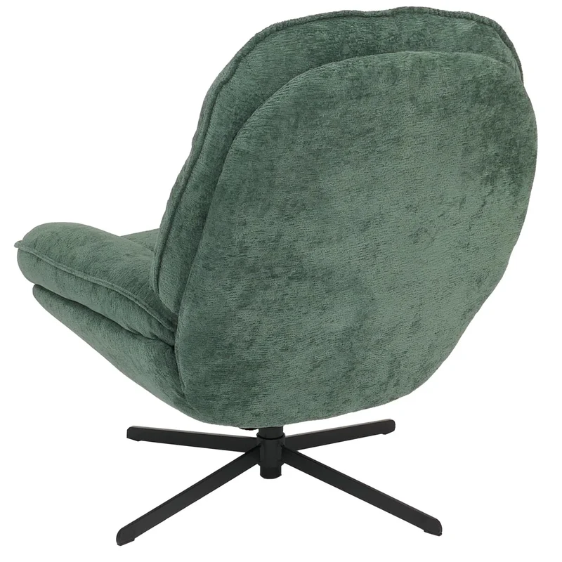 Fauteuil relax TV design moderne et confort fonction de bascule pivotant en métal et tissu chenille vert 04_0009032
