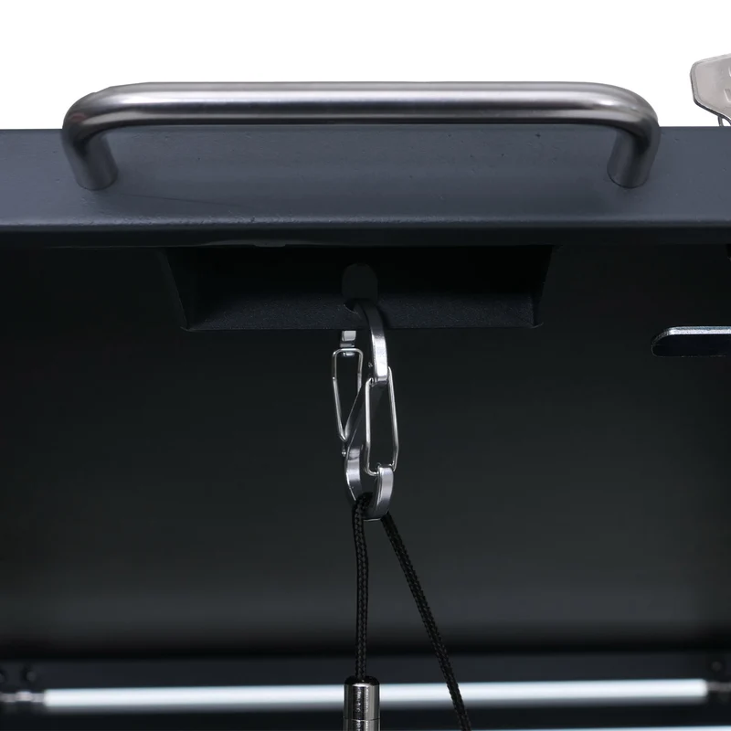 Cache-poubelles extérieur pour 4 bacs 80 à 240 L en acier anthracite abri poubelles avec couvercles à vérins et portes verrouillables 04_0008938