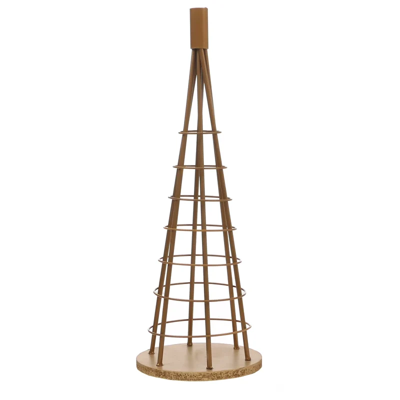 Sapin de décoration en métal doré 60 cm arbre de Noël décoratif support à décorer intérieur 04_0009017