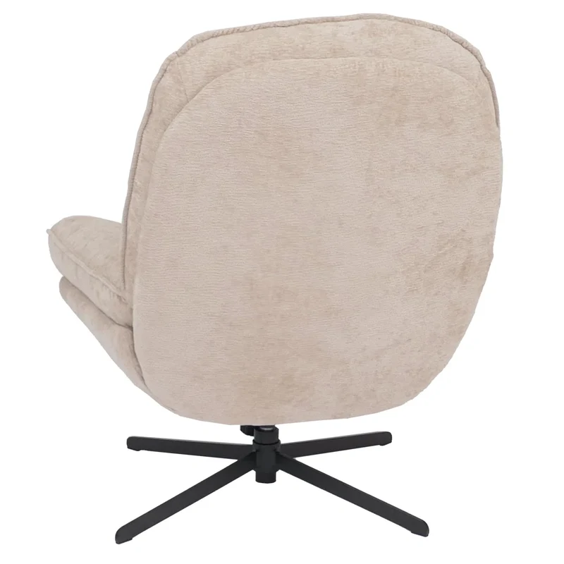 Fauteuil relax TV design moderne et confort fonction de bascule pivotant en métal et tissu chenille crème 04_0009034