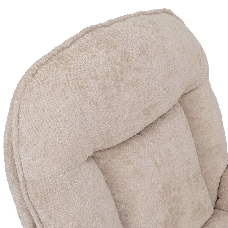 Fauteuil relax TV design moderne et confort fonction de bascule pivotant en métal et tissu chenille crème 04_0009034