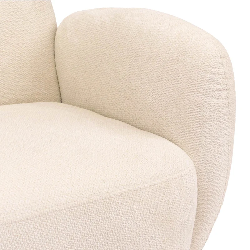 Fauteuil lounge design en tissu chenille crème fauteuil relax avec accoudoirs assise rembourrée confortable 04_0009029