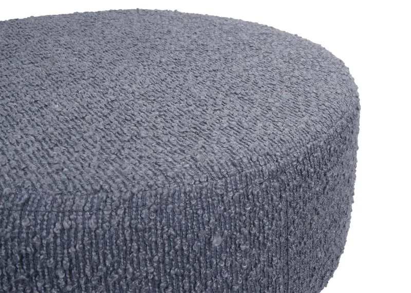 Tabouret siège de maquillage Ø 37 cm pivotant réglable en hauteur tissu bouclé gris et acier 04_0009936