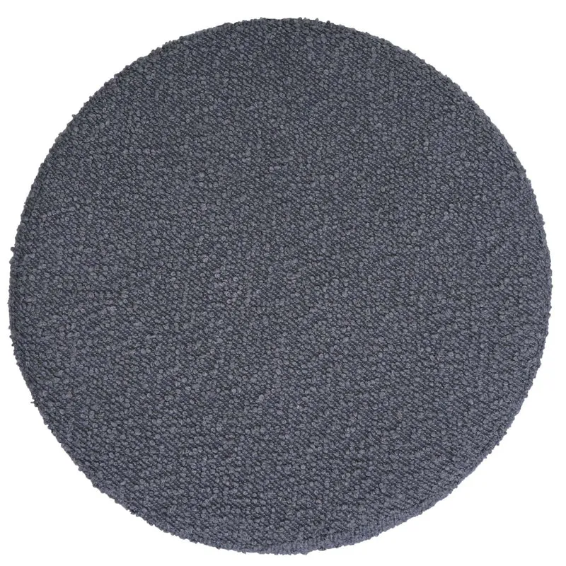 Tabouret siège de maquillage Ø 37 cm pivotant réglable en hauteur tissu bouclé gris et acier 04_0009936