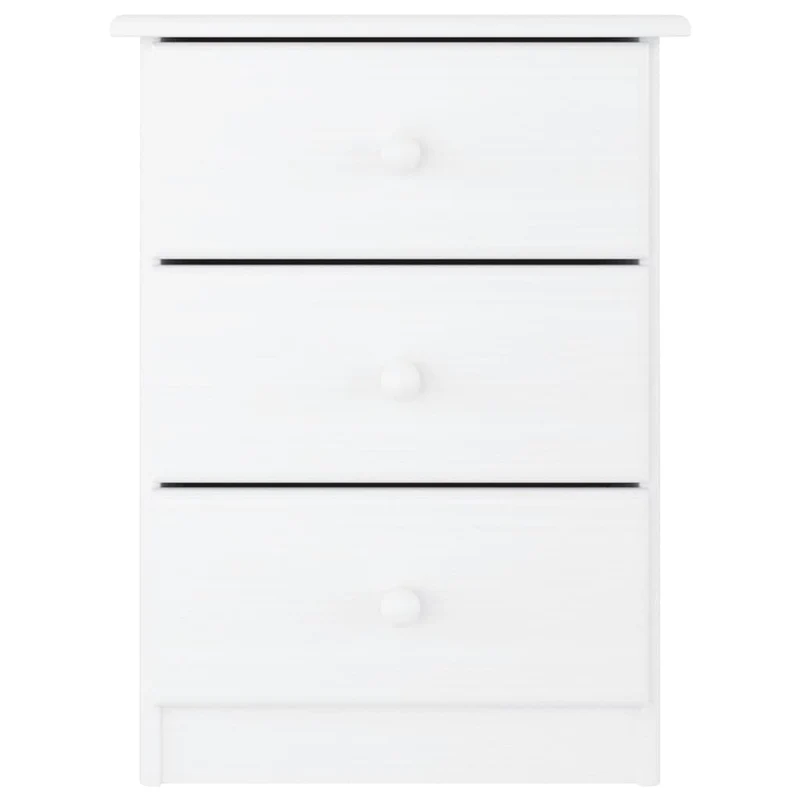 Table de chevet avec 3 tiroirs 41 x 35 x 55,5 cm bois de pin blanc DEC033085