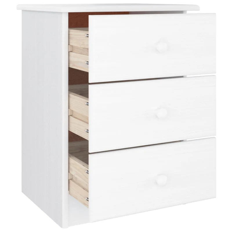 Table de chevet avec 3 tiroirs 41 x 35 x 55,5 cm bois de pin blanc DEC033085