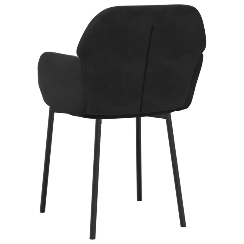 Set de 2 chaises de salle à manger cuisine en tissu velours noir et métal DEC025560