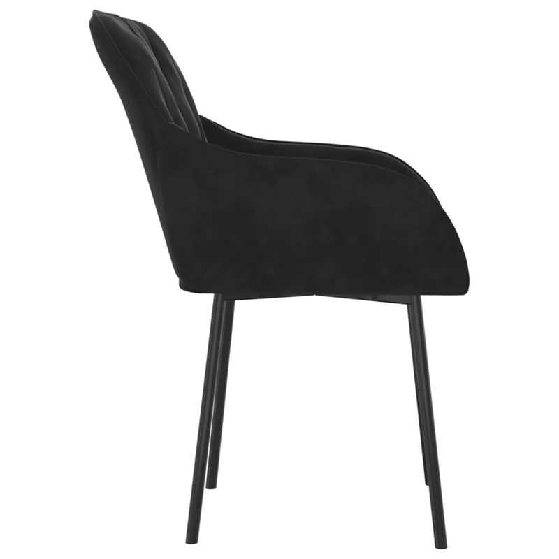 Set de 2 chaises de salle à manger en tissu velours noir et métal DEC025564