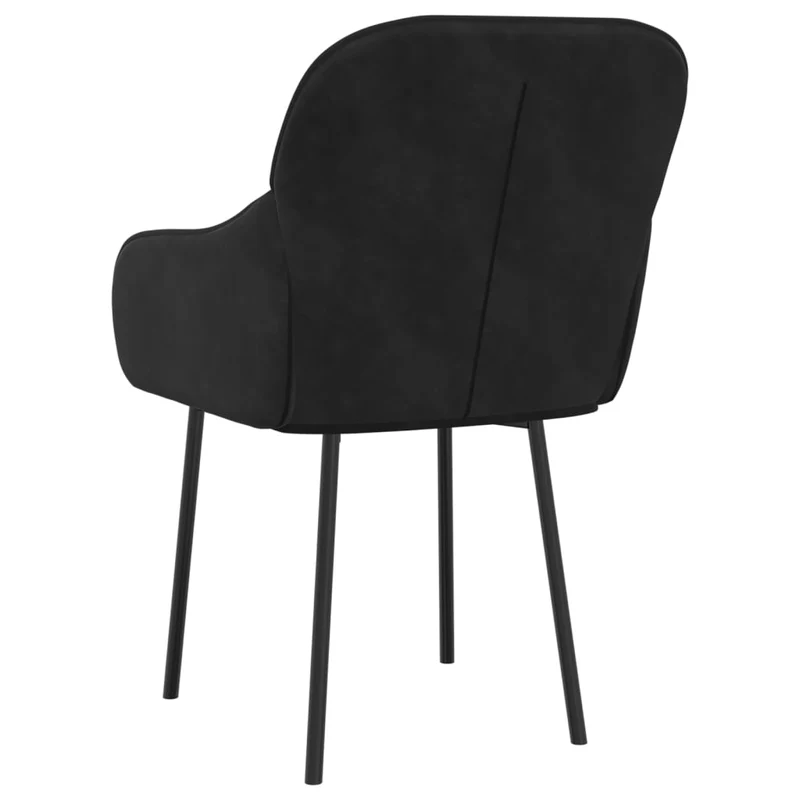 Set de 2 chaises de salle à manger en tissu velours noir et métal DEC025564