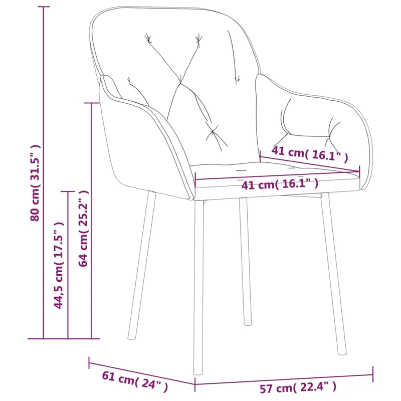 Set de 2 chaises de salle à manger en tissu velours noir et métal DEC025564