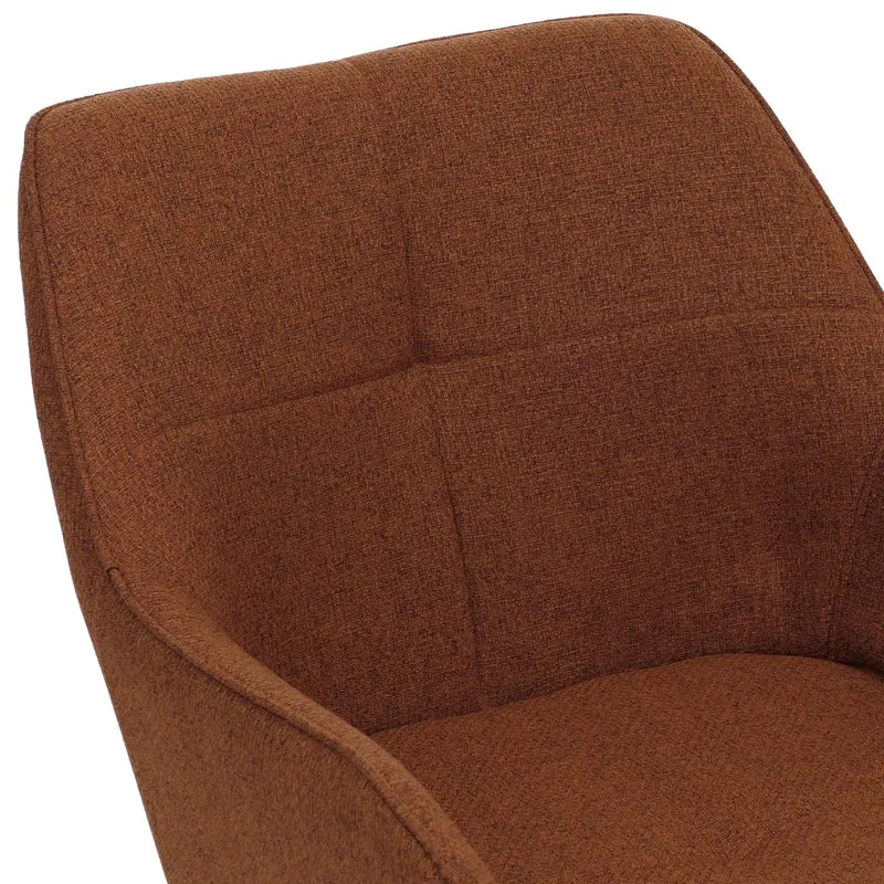 Lot de 2 chaises de salle à manger pivotantes design moderne confort 80 x 53 x 59 cm en tissu terracotta 04_0009414