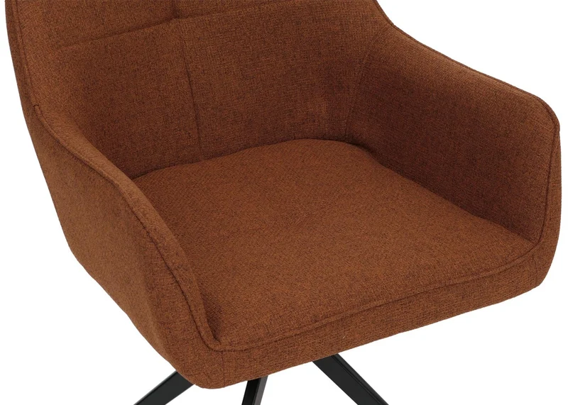 Lot de 2 chaises de salle à manger pivotantes design moderne confort 80 x 53 x 59 cm en tissu terracotta 04_0009414