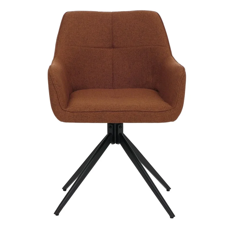 Lot de 2 chaises de salle à manger pivotantes design moderne confort 80 x 53 x 59 cm en tissu terracotta 04_0009414