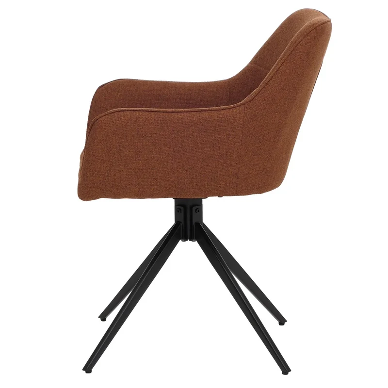 Lot de 2 chaises de salle à manger pivotantes design moderne confort 80 x 53 x 59 cm en tissu terracotta 04_0009414