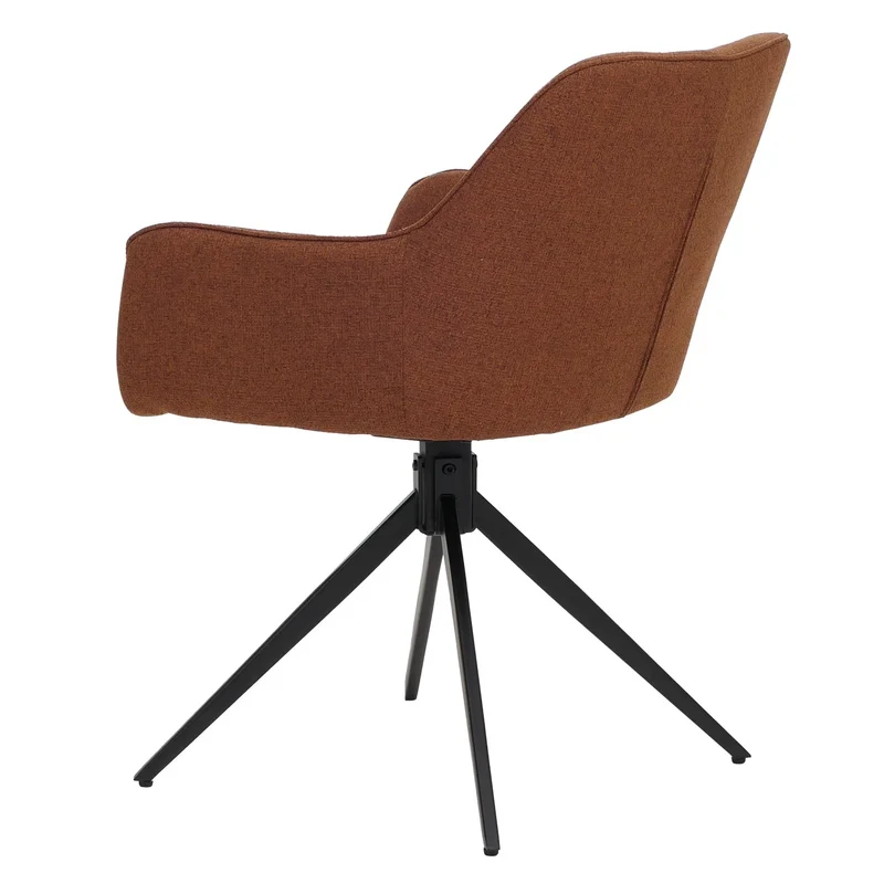 Lot de 2 chaises de salle à manger pivotantes design moderne confort 80 x 53 x 59 cm en tissu terracotta 04_0009414