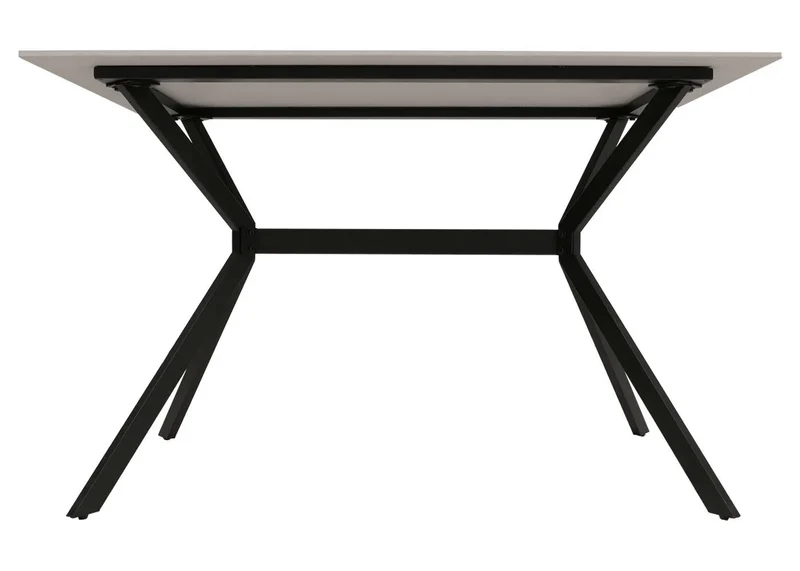Table à manger de salle à manger design moderne 120 cm en pierre frittée et métal aspect marbre blanc 04_0009230