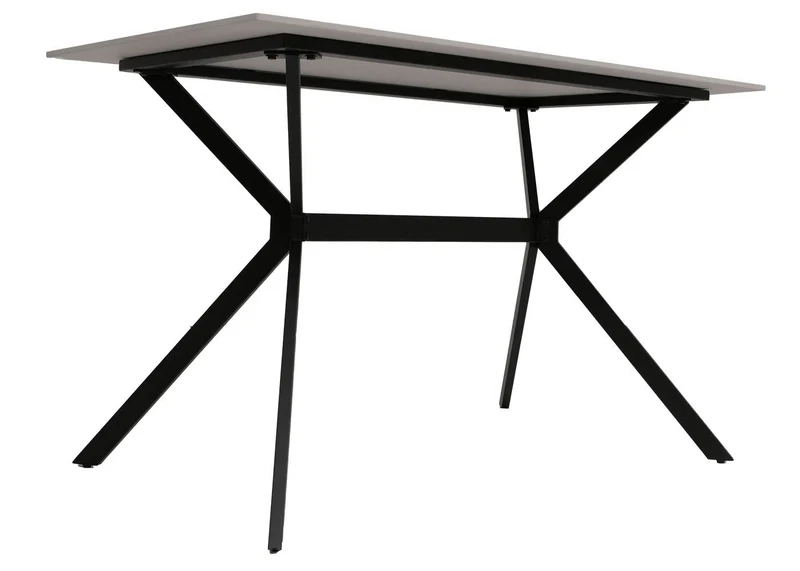 Table à manger de salle à manger design moderne 120 cm en pierre frittée et métal aspect marbre blanc 04_0009230