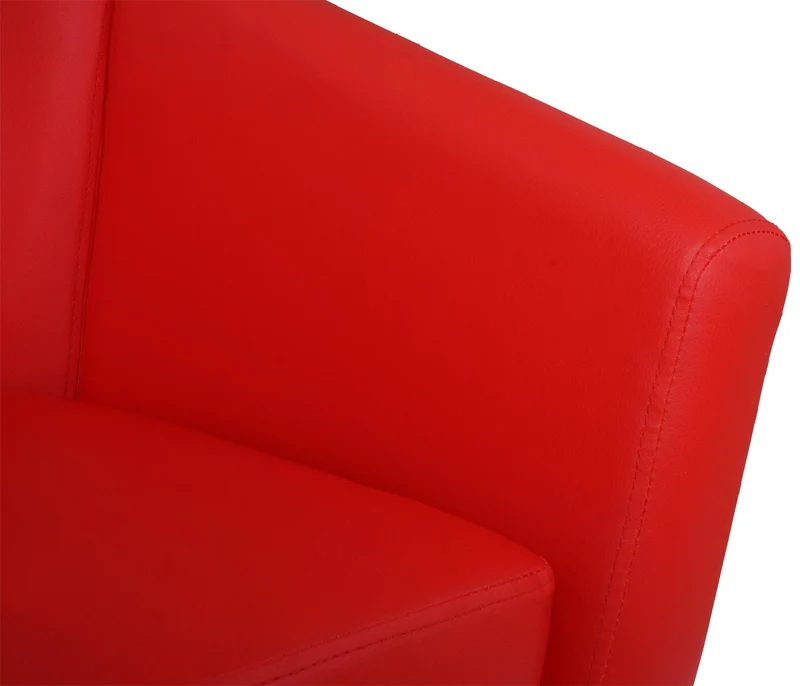 Fauteuil de salon confortable 72 x 72 x 60 cm avec assise ergonomique design moderne en PU rouge 04_0009561