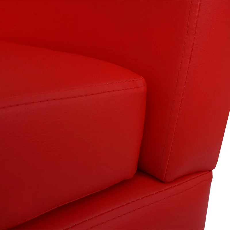 Fauteuil de salon confortable 72 x 72 x 60 cm avec assise ergonomique design moderne en PU rouge 04_0009561