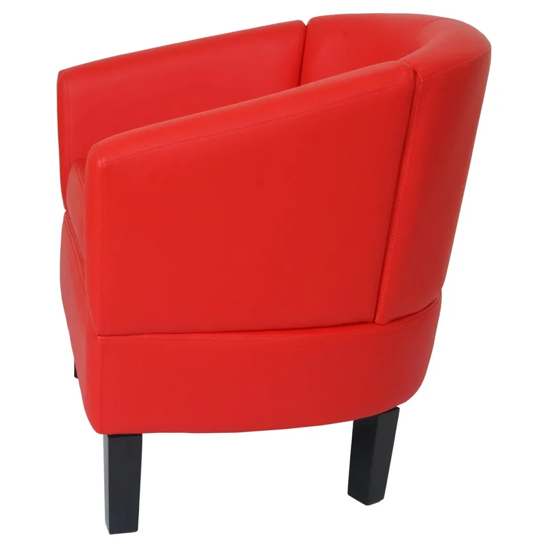 Fauteuil de salon confortable 72 x 72 x 60 cm avec assise ergonomique design moderne en PU rouge 04_0009561