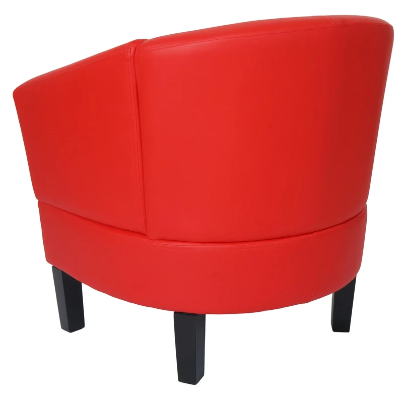 Fauteuil de salon confortable 72 x 72 x 60 cm avec assise ergonomique design moderne en PU rouge 04_0009561