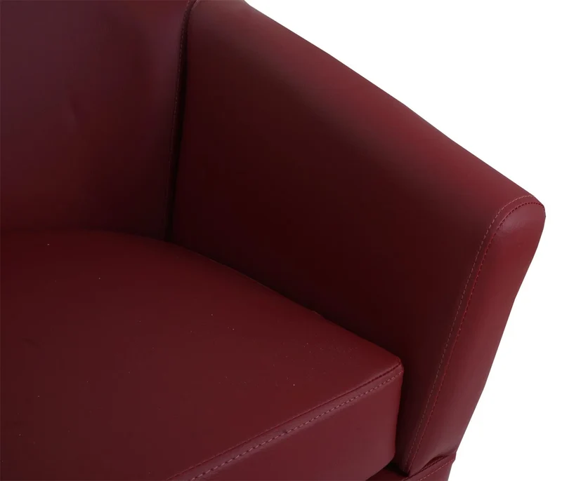 Fauteuil lounge confortable ergonomique 72 x 72 x 60 cm avec large accoudoirs style moderne en PU bordeaux 04_0009559