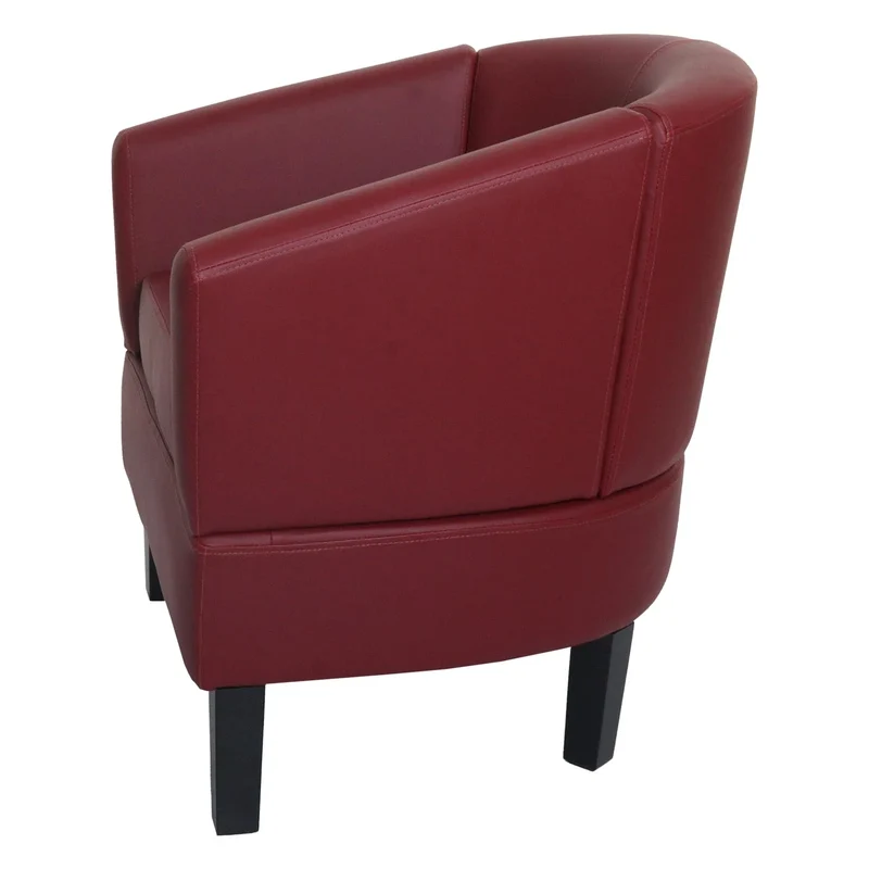 Fauteuil lounge confortable ergonomique 72 x 72 x 60 cm avec large accoudoirs style moderne en PU bordeaux 04_0009559