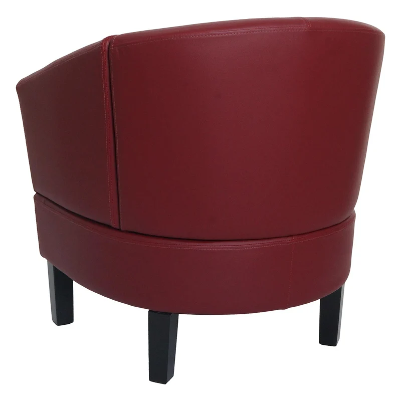 Fauteuil lounge confortable ergonomique 72 x 72 x 60 cm avec large accoudoirs style moderne en PU bordeaux 04_0009559