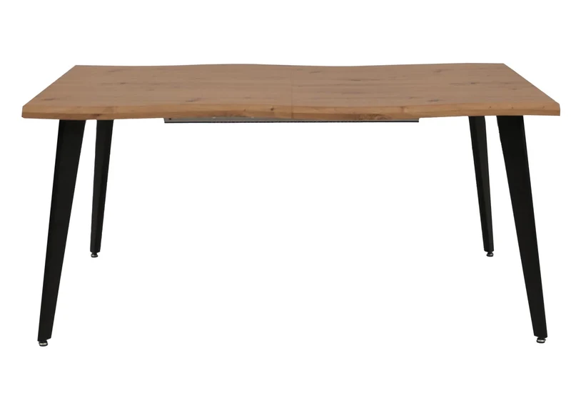 Table à manger extensible moderne ambiance cosy 160-220 x 90 x 77 cm en MDF noyer et métal 04_0009259