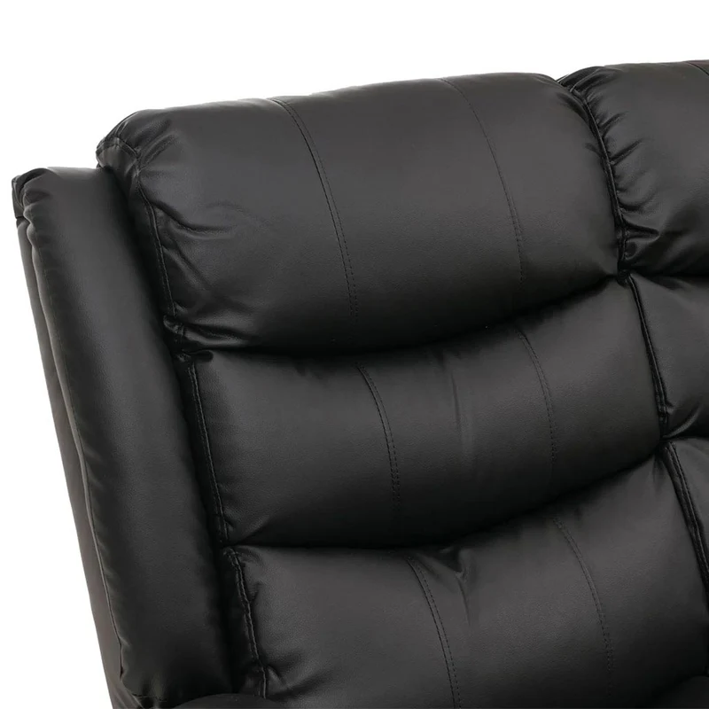 Canapé cinéma 3 places inclinable en similicuir noir fauteuil home cinéma avec repose-pieds porte-gobelets et fonction relax 04_0009404