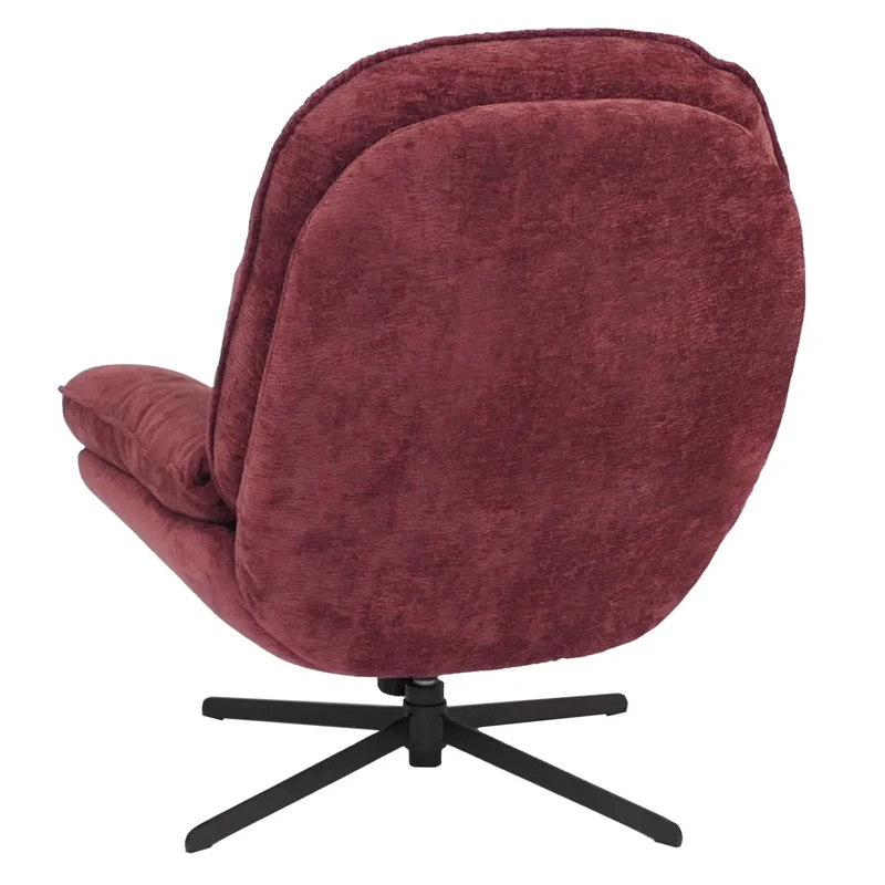 Fauteuil relax TV design moderne et confort fonction de bascule pivotant en métal et tissu chenille couleur bordeaux 04_0009033