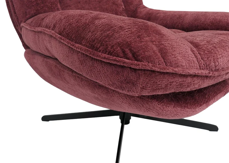 Fauteuil relax TV design moderne et confort fonction de bascule pivotant en métal et tissu chenille couleur bordeaux 04_0009033