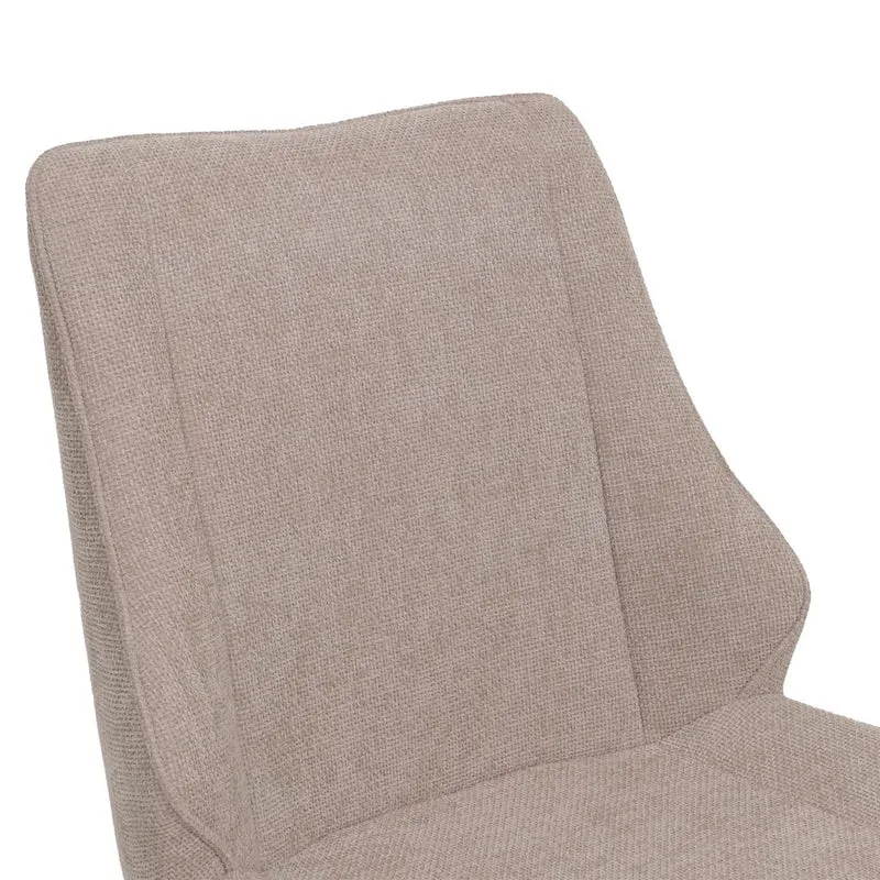 Lot de 2 chaises de salle à manger pivotantes modernes confort assise ergonomique 88 x 55 x 62 cm en chenille beige 04_0009419