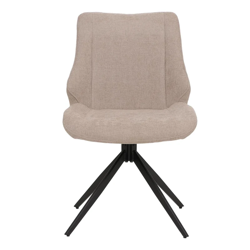 Lot de 2 chaises de salle à manger pivotantes modernes confort assise ergonomique 88 x 55 x 62 cm en chenille beige 04_0009419
