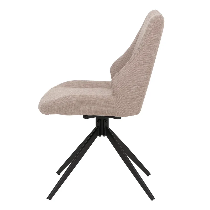 Lot de 2 chaises de salle à manger pivotantes modernes confort assise ergonomique 88 x 55 x 62 cm en chenille beige 04_0009419