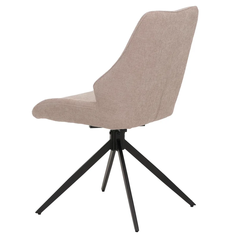 Lot de 2 chaises de salle à manger pivotantes modernes confort assise ergonomique 88 x 55 x 62 cm en chenille beige 04_0009419
