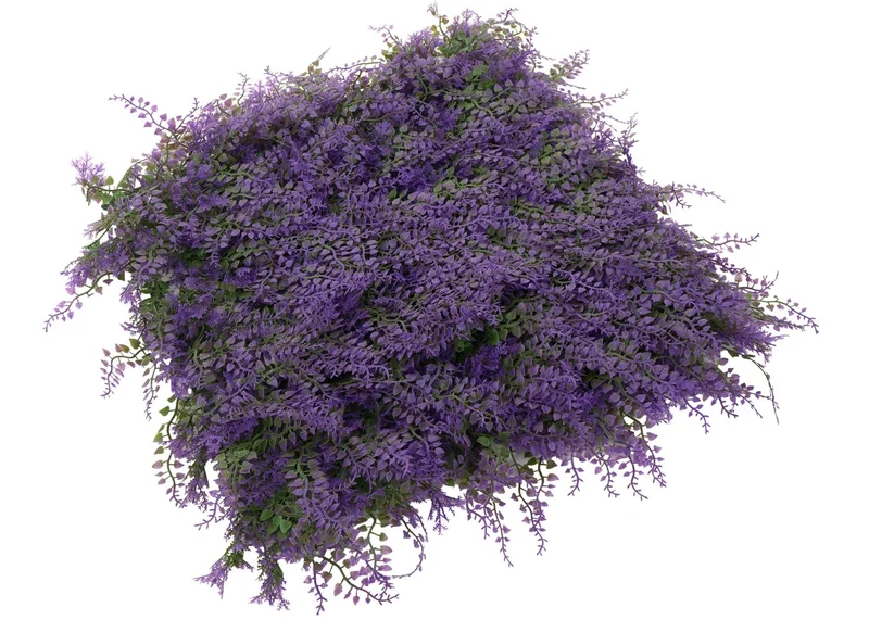 Mur végétal artificiel décoratif intérieur extérieur lot de 4 panneaux plantes 50x50 cm feuillage vert et violet 1 m² 04_0009172