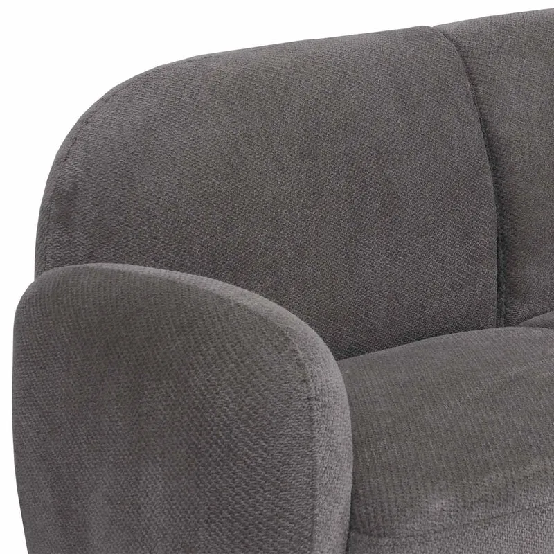 Canapé 2 places lounge avec accoudoirs design moderne formes arrondies 2 places en tissu chenille gris clair 04_0009021